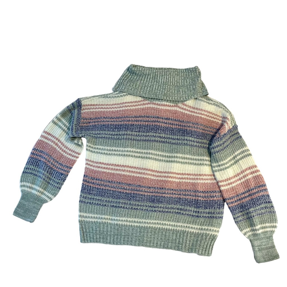 Multicolored pastel tone turtleneck Sweater - Size Small - comfy fit
